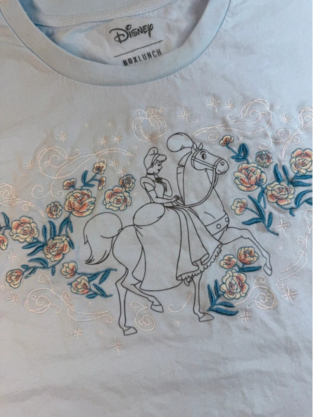 Disney BoxLunch Princess Cinderella Floral Embroidered T-Shirt Plus Size 3X